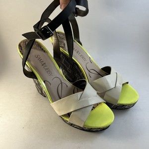 SAM & LIBBY  Hell Plat Form Sandal Multicolor Strap SIZE 9
